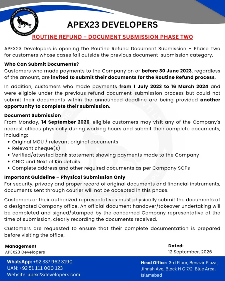 Routine Refund – Document Submission Phase Two